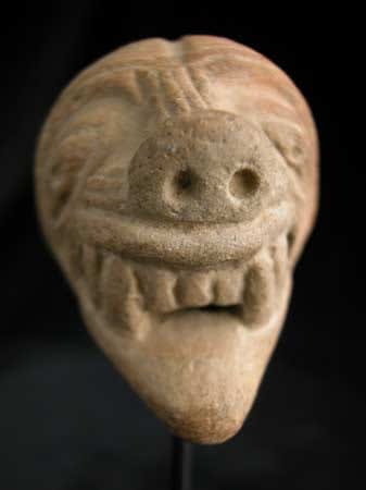 Mayan Miniature Zoomorphic Mask, 500 CE - 900 CE