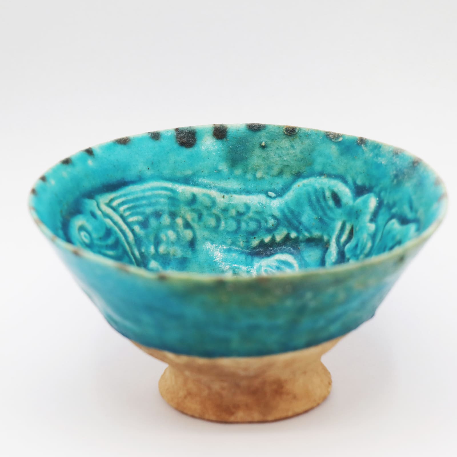 Bamiyan Blue-Glazed Bowl, with Tigers, Twelfth to Thirteenth Century AD