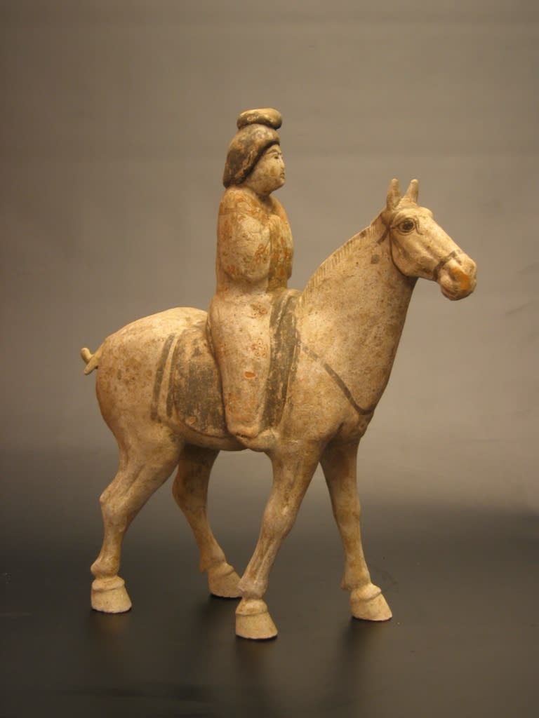 Tang Polychrome Horse with Fat Lady, 618 CE - 907 CE