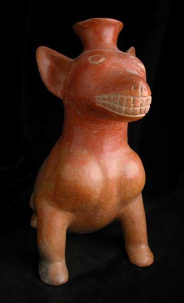 Colima Vessel in the Form of a Seated Dog, 300 BCE - 300 CE