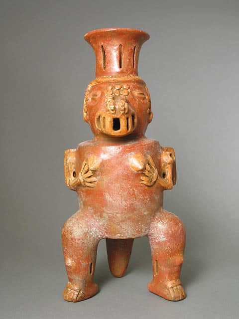 Vessel in the Form of a Seated Saurian Deity, 300 BCE - 300 CE