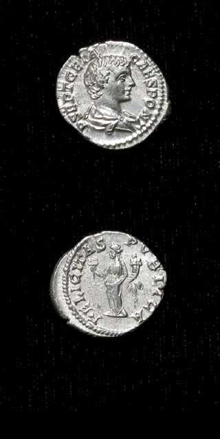 Silver Denarius of Geta Struck While Caesar, 199 CE - 202 CE
