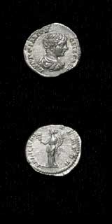 Silver Denarius of Geta Struck While Caesar, 202 CE - 209 CE
