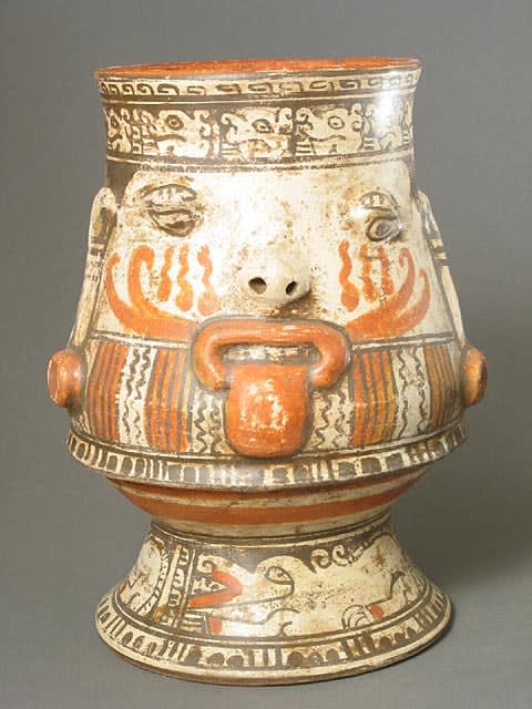 Vessel Depicting the Head of Tlaloc, 500 CE - 1550 CE