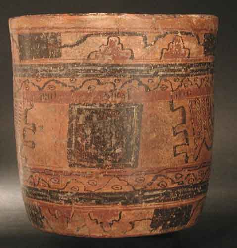 Mayan Polychrome Cylindrical Vase, 550 CE - 950 CE