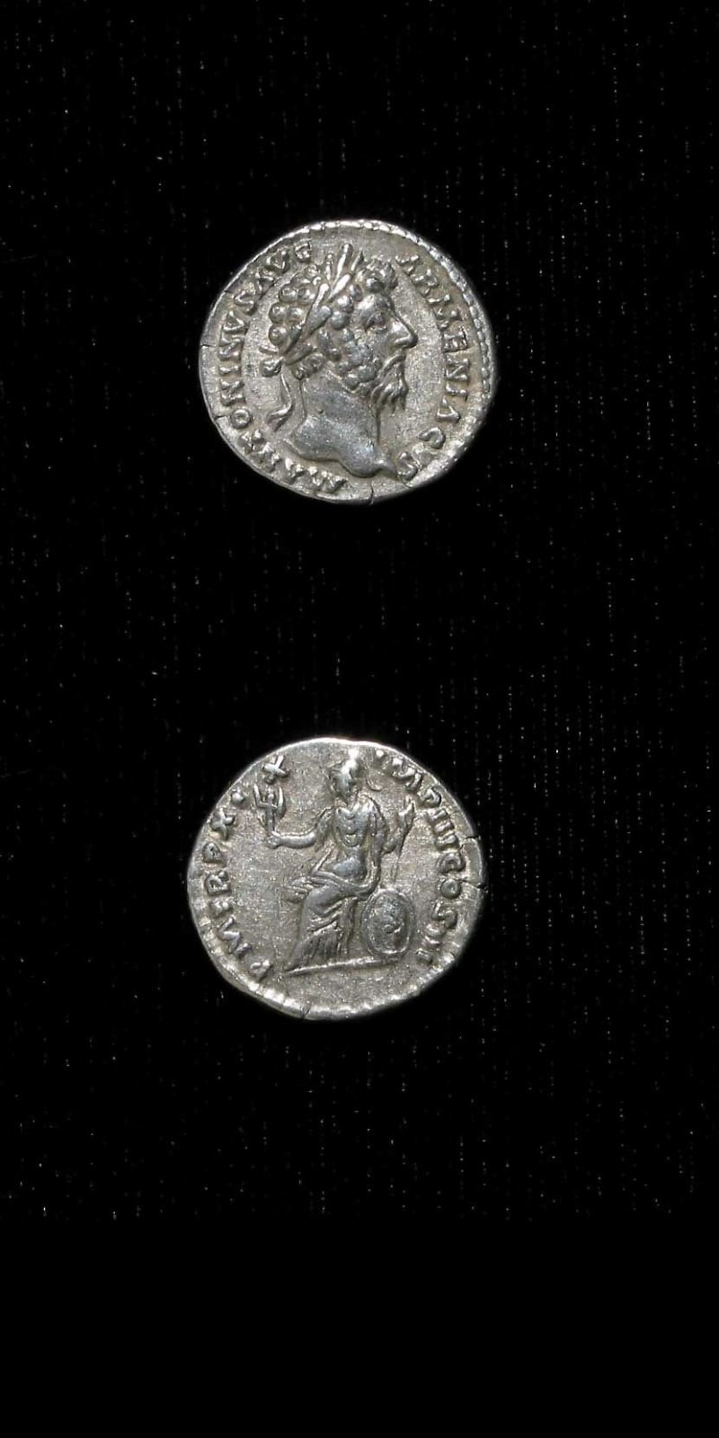 Silver Denarius of Emperor Marcus Aurelius, 161 CE - 180 CE