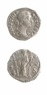 Silver Denarius of Empress Faustina Junior, 145 CE - 176 CE