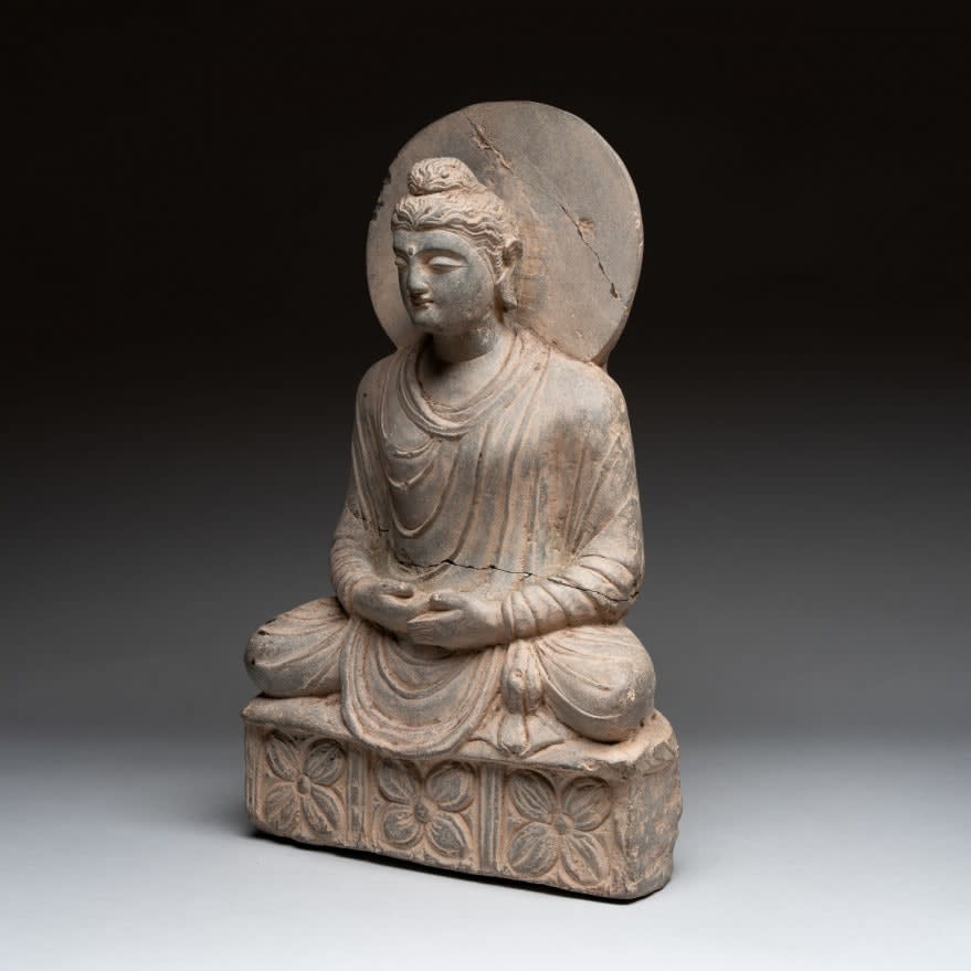Gandhara Grey Schist Sculpture of Buddha, 1st Century CE - 2nd Century CE