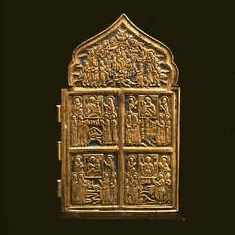 Section of a Brass Traveling Icon, 1750 CE - 1900 CE