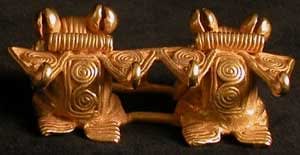 Gold Pectoral of Two Crouching Jaguars, 700 CE - 1550 CE
