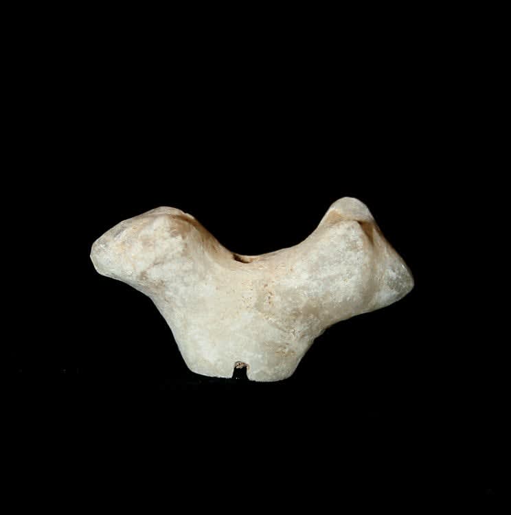 Miniature Two-Headed Animal Stone Amulet, 3300 BCE - 2700 BCE