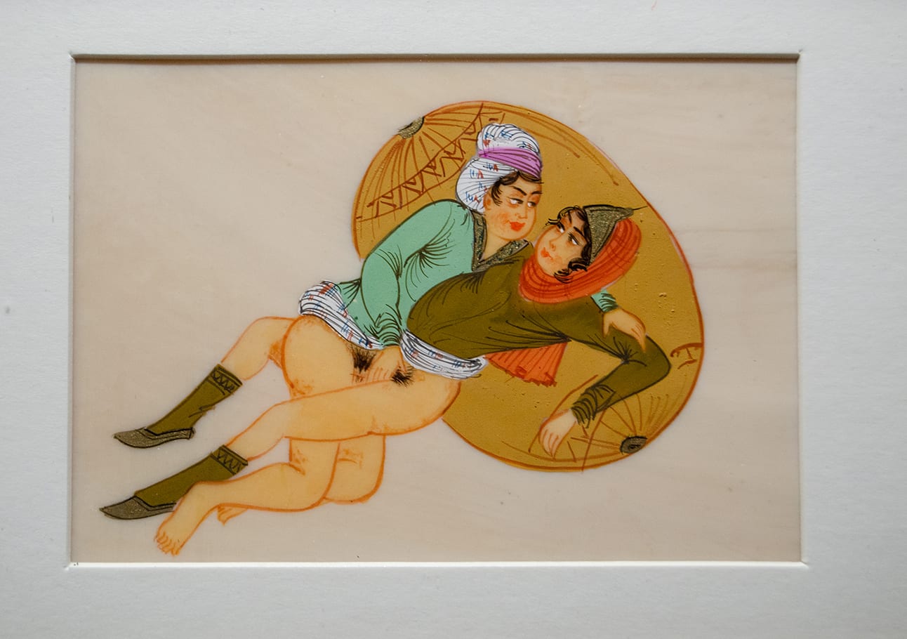 100 - Late Mughal Empire Erotic Manuscript / Painting Inspired by the Karma Sutra, 18th Century CE - 19th Century CE
