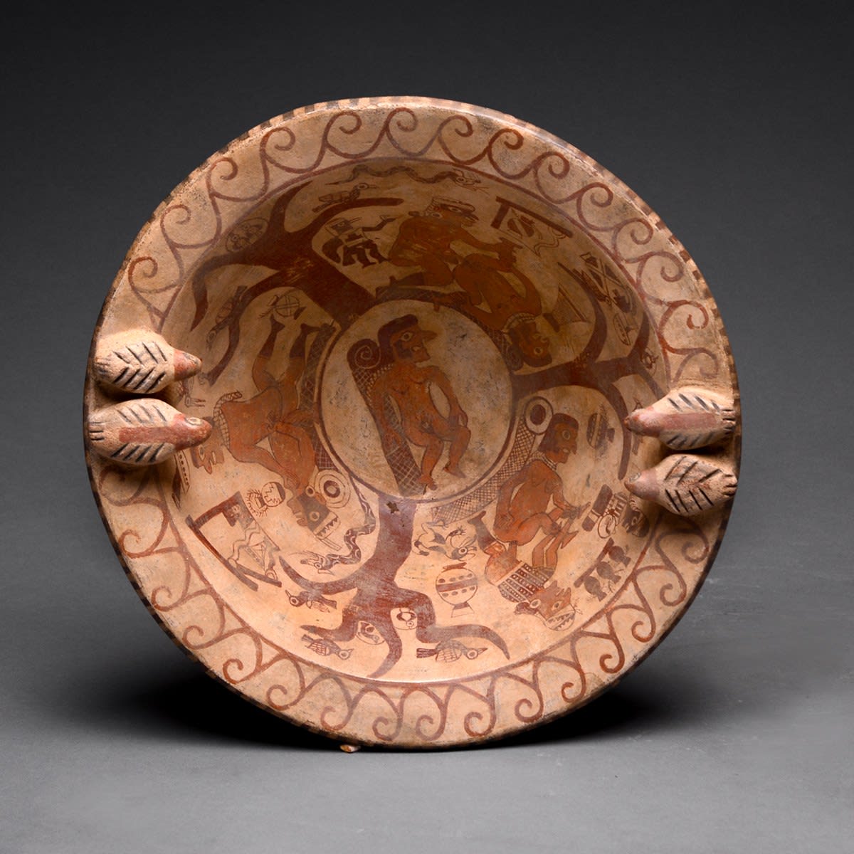 Moche Painted Terracotta Florero Vessel, 400 CE - 800 CE