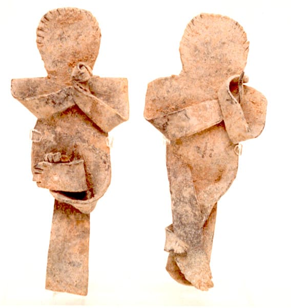 Two Roman Period Lead Curse Anthropomorphic Amulets, 100 CE - 300 CE