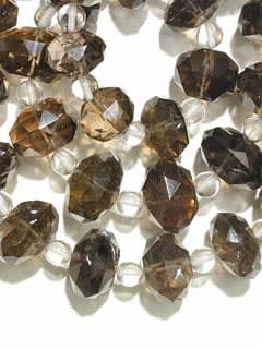 Smoky Quartz And Rock Crystal Bead Necklace