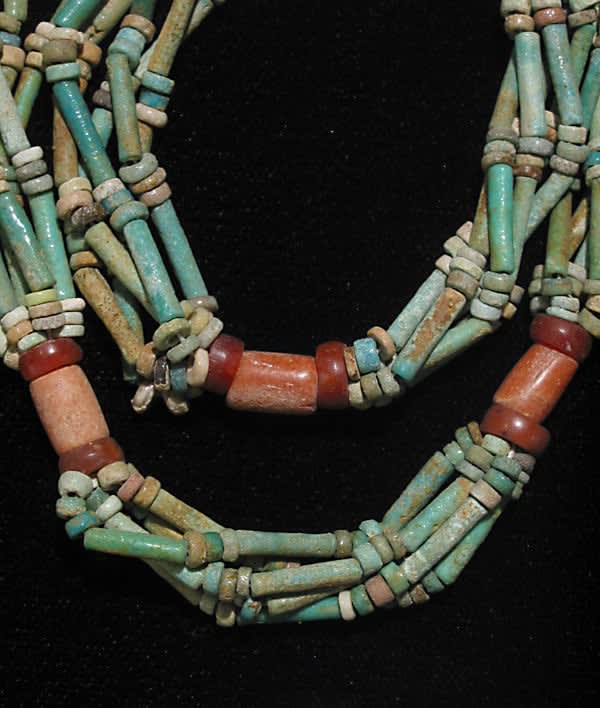 Carnelian, Limestone And Egyptian Faience Necklace, 3300 BCE - 1300 BCE