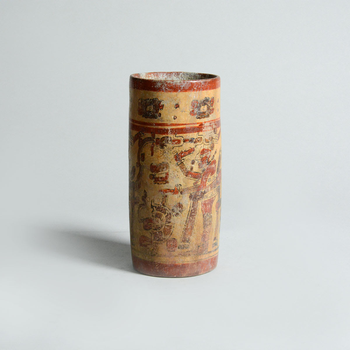 Mayan Polychrome Cylinder Vase, 500 CE - 900 CE