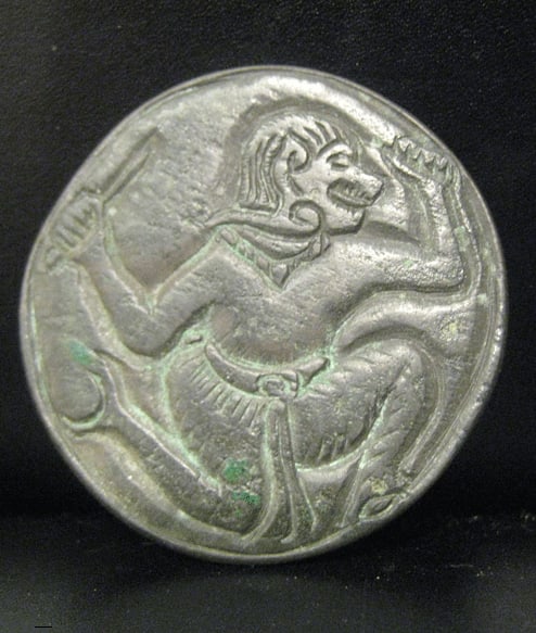 Hanuman Repoussé Disc, 320 CE - 550 CE