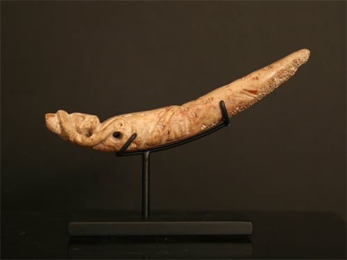 Colima Fossilized Bone Amulet of a Coatimundi, 300 BCE - 300 CE