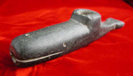 Chumash Indian Stone Whale Pipe, 1200 CE - 1800 CE