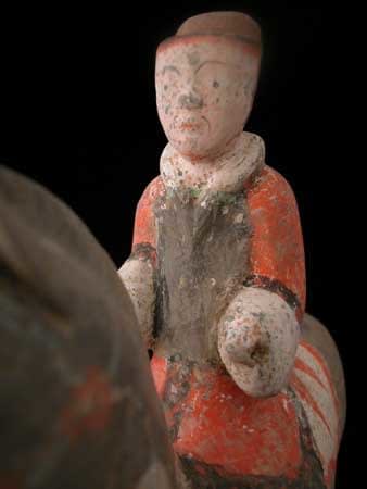 Han Polychrome Horse and Rider, 206 BCE - 220 CE