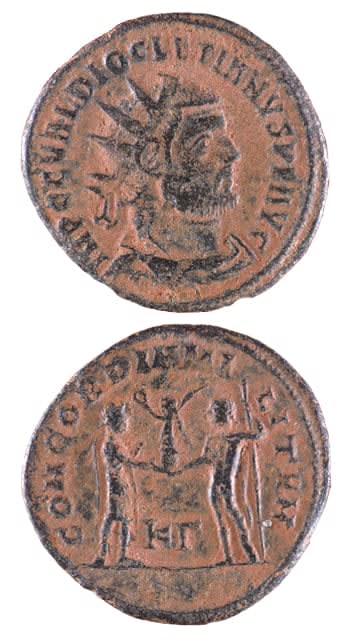 Bronze Antoninianus of Emperor Diocletian, 294 CE - 305 CE