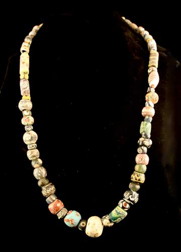 Ancient Glass Bead Necklace, 900 BCE - 900 CE