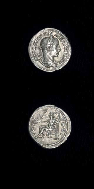 Silver Denarius of Emperor Severus Alexander, 224 CE