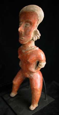 Chinesco Style (Type D) Nayarit Terracotta Sculpture of a Standing Woman, 300 BCE - 300 CE