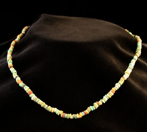 Egyptian Faience Bead Necklace, 1600 BCE - 1100 BCE