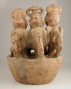 Igbo Terracotta Sculpture of a Family Group, 20th Century CE