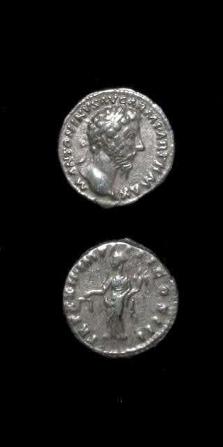 Silver Denarius of Emperor Marcus Aurelius, 161 CE - 180 CE