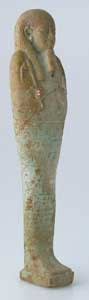 Faience Ushabti of the 26th Dynasty, 664 BCE - 525 CE