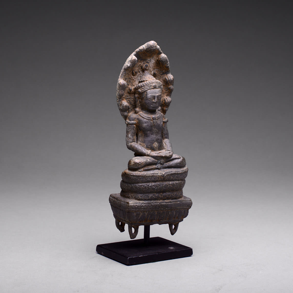 Khmer Sculpture of Buddha Meditating on Naga, 12th Century CE - 13th Century CE