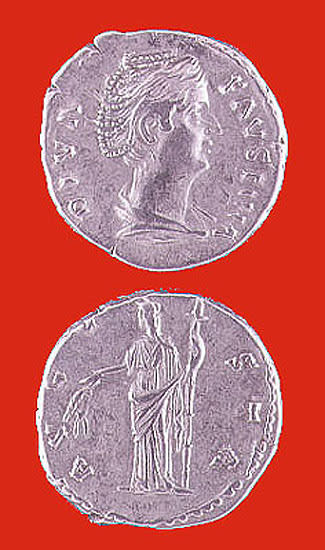 Silver Denarius of Empress Faustina Senior Issued Posthumously, 141 CE - 161 CE