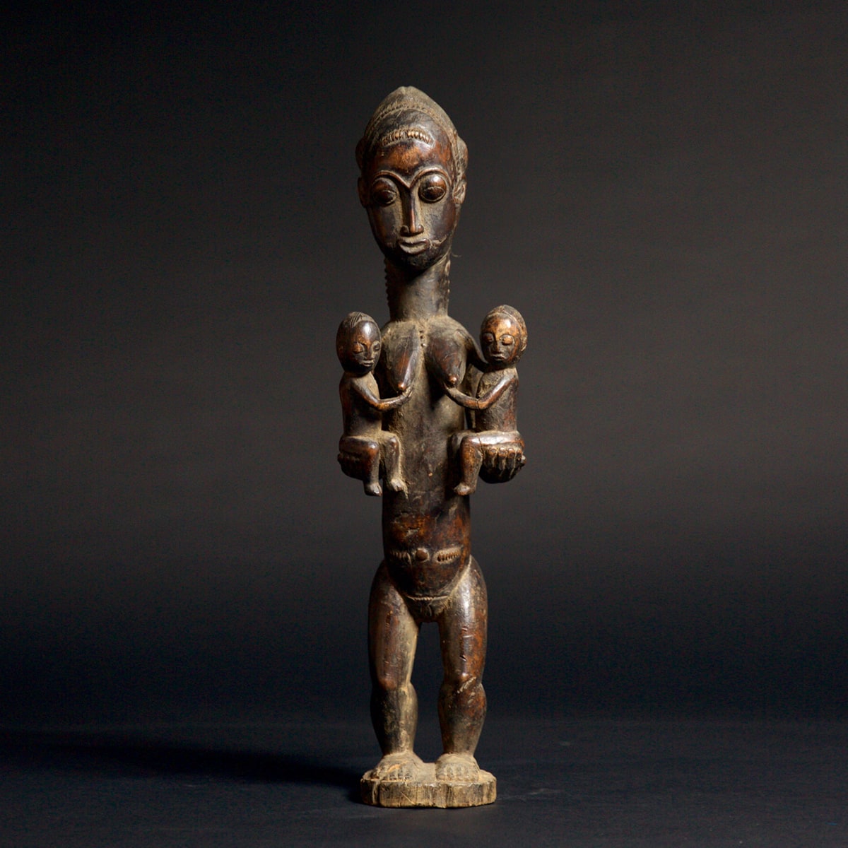Baule Figure of a Woman and Children, 19th - 20th century
