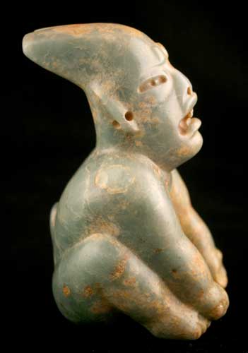 Olmec Jade Sculpture of a Squatting Shaman, 1200 BCE - 500 BCE