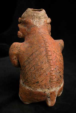 Ixtlán del Rio Style Nayarit Terracotta Seated Man with his Arms Crossed, 300 BCE - 300 CE