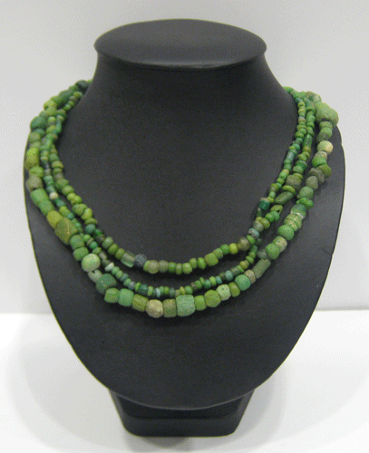 Mixed Green Glass Bead Necklace