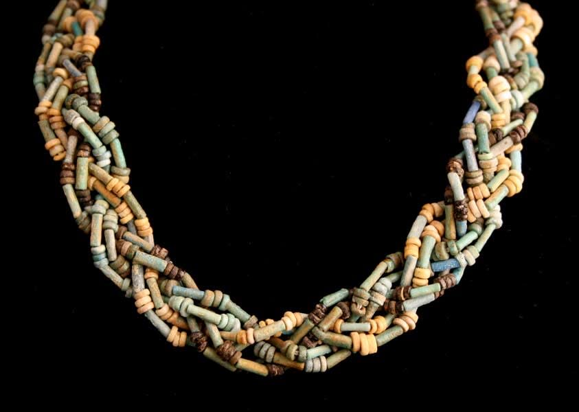 Six Strand Egyptian Faience Bead Necklace, 1900 BCE - 1100 BCE