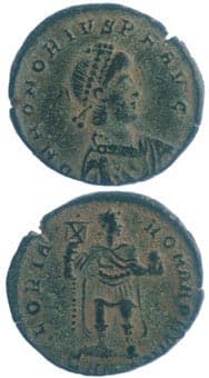 Bronze Coin of Emperor Honorius, 394 CE - 423 CE