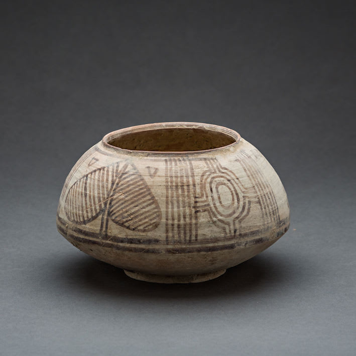 Indus Valley Terracotta Bowl Decorated with Geometric and Zoomorphic Designs/// published 8191, 3000 BCE - 2000 BCE
