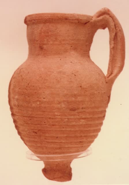 Roman Period Jug with Knob Base and Twisted Handle, 100 CE - 300 CE