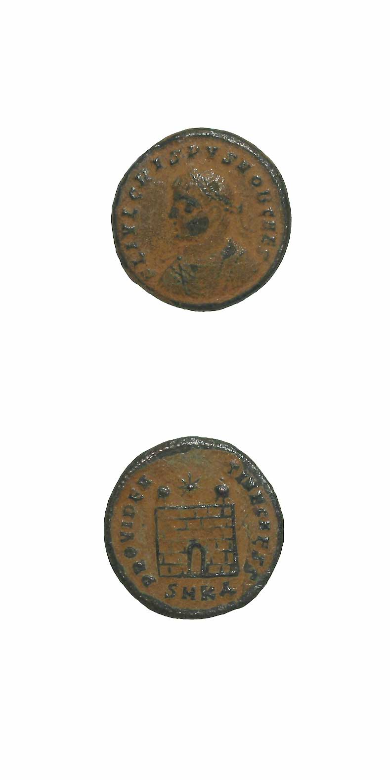 Bronze Follis of Crispus Struck While Caesar, 316 CE - 326 CE