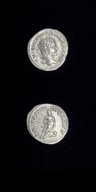 Silver Denarius of Emperor Caracalla, 213 CE - 217 CE