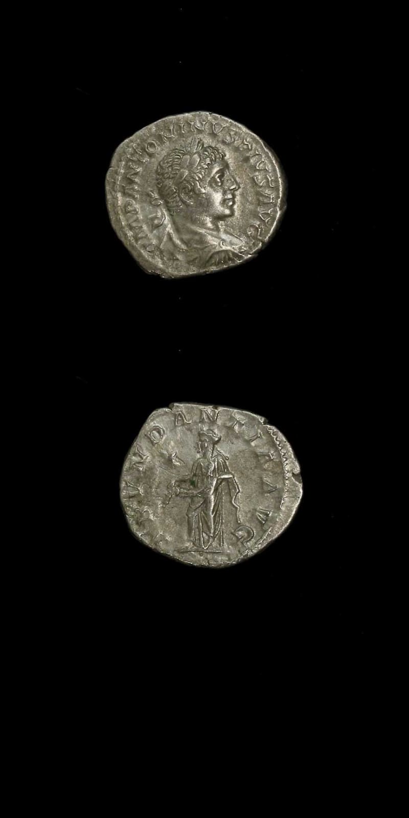 Silver Denarius of Emperor Elagabalus, 220 CE - 222 CE