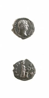 Silver Denarius of Emperor Hadrian, 117 CE - 138 CE