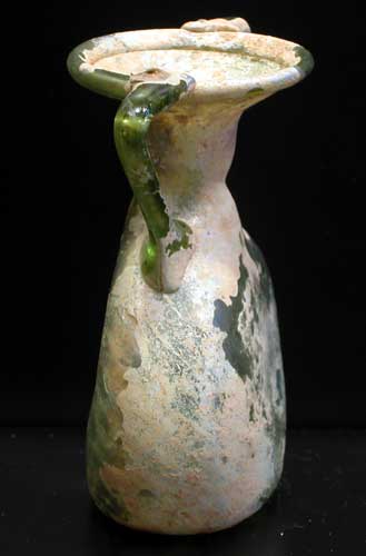 Small Glass Lenticular Flask, 300 CE - 400 CE