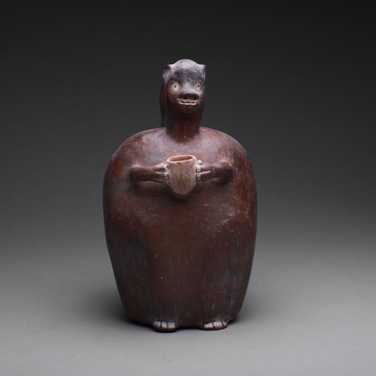Paracas/Nazca Vessel in the Form of a Monkey, 200 BCE - 200 CE