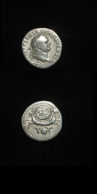 Silver Denarius of Emperor Vespasian Issued Posthumously, 79 CE - 81 CE